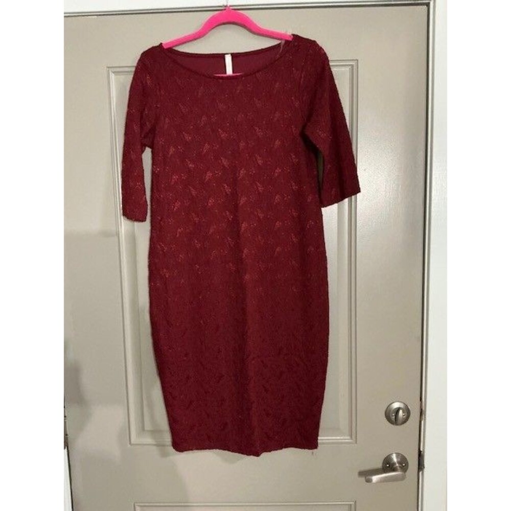 Pink Blush Co. Red Floral Lace Dress Lined stretchy Sz S/M-NWT